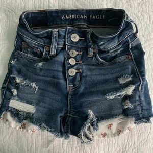 American Eagle distressed jean shorts